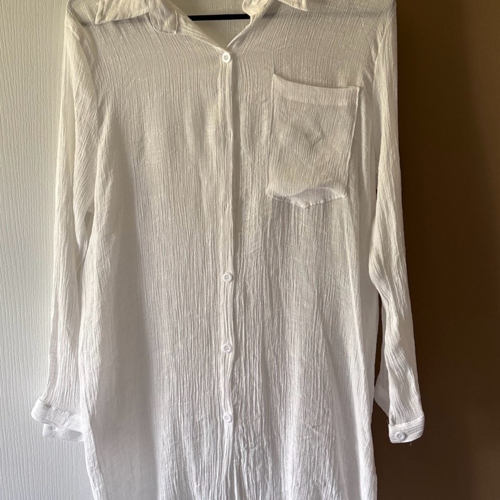 Breezy Excursion Elegant White Long Sleeve Blouse